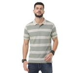 Mens Half Sleeve Cotton Striped Polo T-Shirt