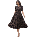 Length Midi Dress for Women Floral Print