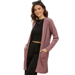 Cotton Rib Front Open Full Sleeve Shrug