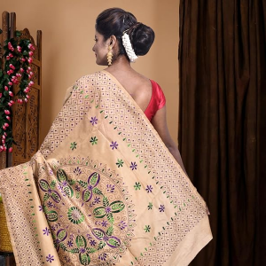 Women’s Pure Kantha  Silk Saree