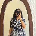 Length Dress Half Sleeves Printed Gown