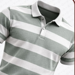 Mens Half Sleeve Cotton Striped Polo T-Shirt