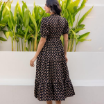 Length Midi Dress for Women Floral Print