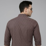 Mens Casual Formal Single Pocket Check Shirt