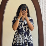 Length Dress Half Sleeves Printed Gown