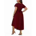 V-Neck High-Low Maxi Maxi Gown Dress